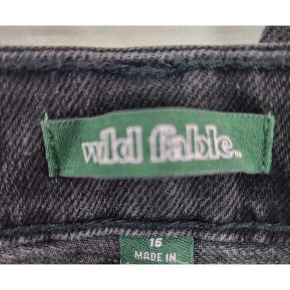 Wild FableSize 16  High-Rise Straight Jeans  Black Wash -32" Inseam - Picture 3 of 7